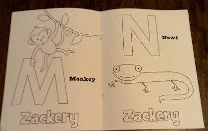 zackery's coloring book