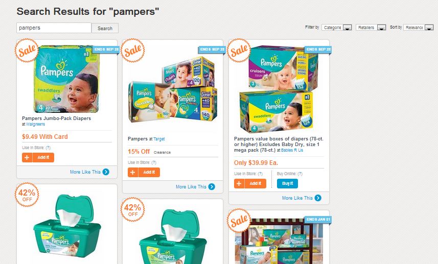 pampers search