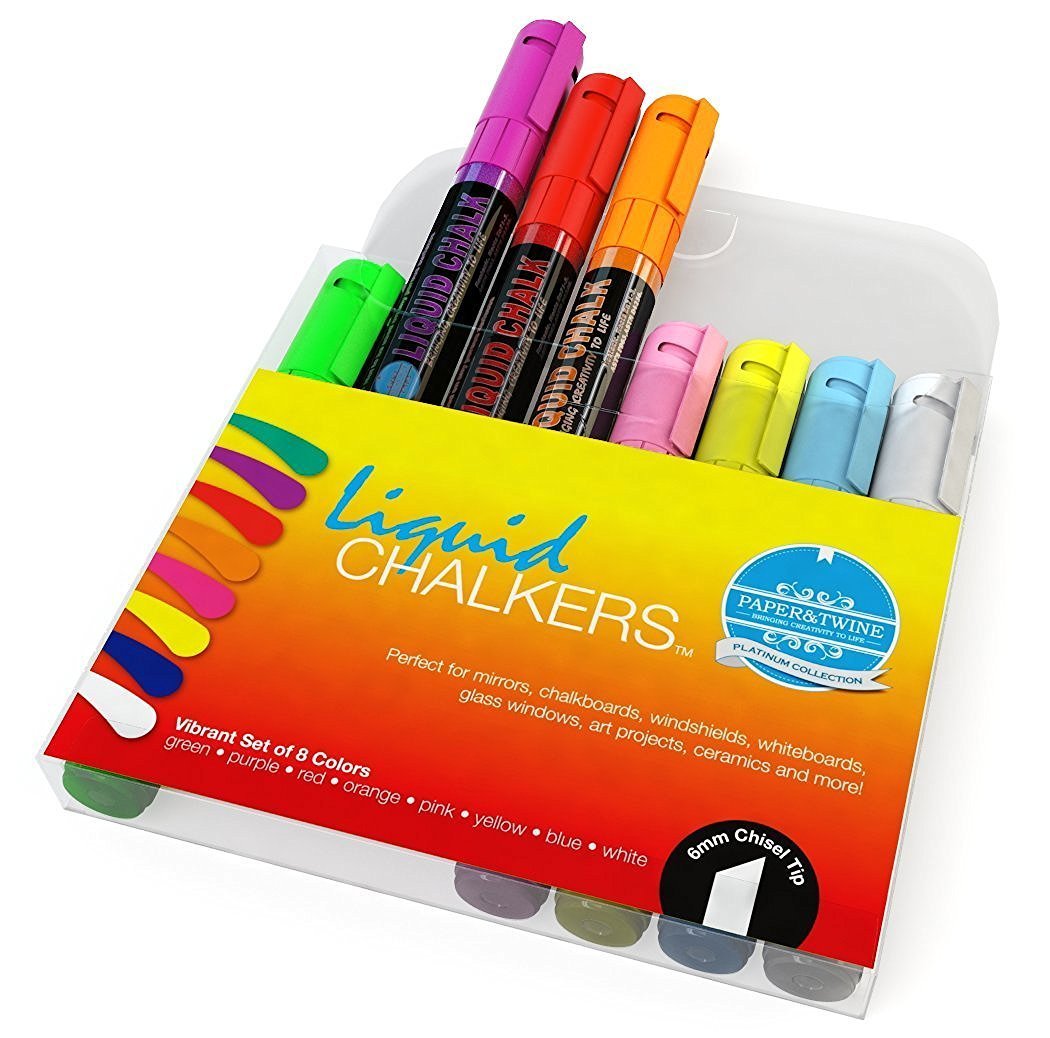 Blami Arts Chalk Markers White 4 Pack with Two Times More Liquid