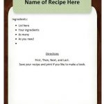 Free Recipe Template
