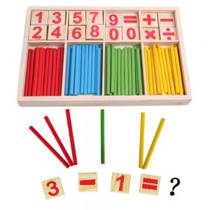 Wooden Number Cards & Counting Rods Math Set $4.35 Shipped