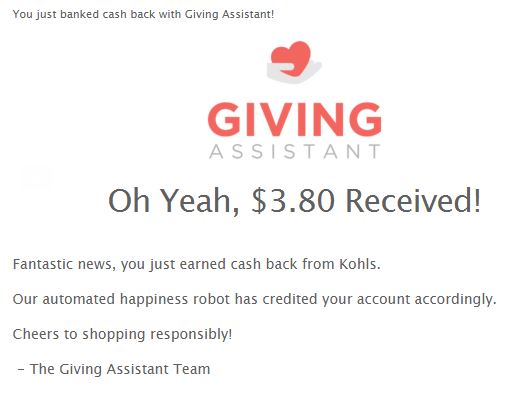 Giving Assistant Cash Back